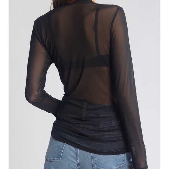 Elegant Black Wrap Top - Picture 4 of 7